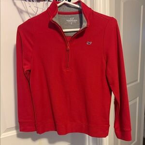 Vineyard Vines Bright Red Half-Zip Sweater Small